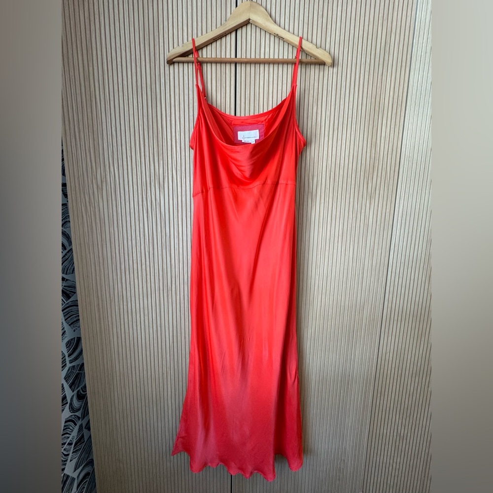 Anthropologie Elyse Slip Dress Bright Red XLP